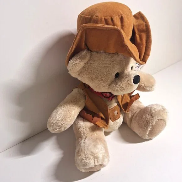 Wishpets Amigo Cowboy Teddy Bear Plush 2003 Fringed Hat & Vest W/Tags Vintage - Picture 4 of 7
